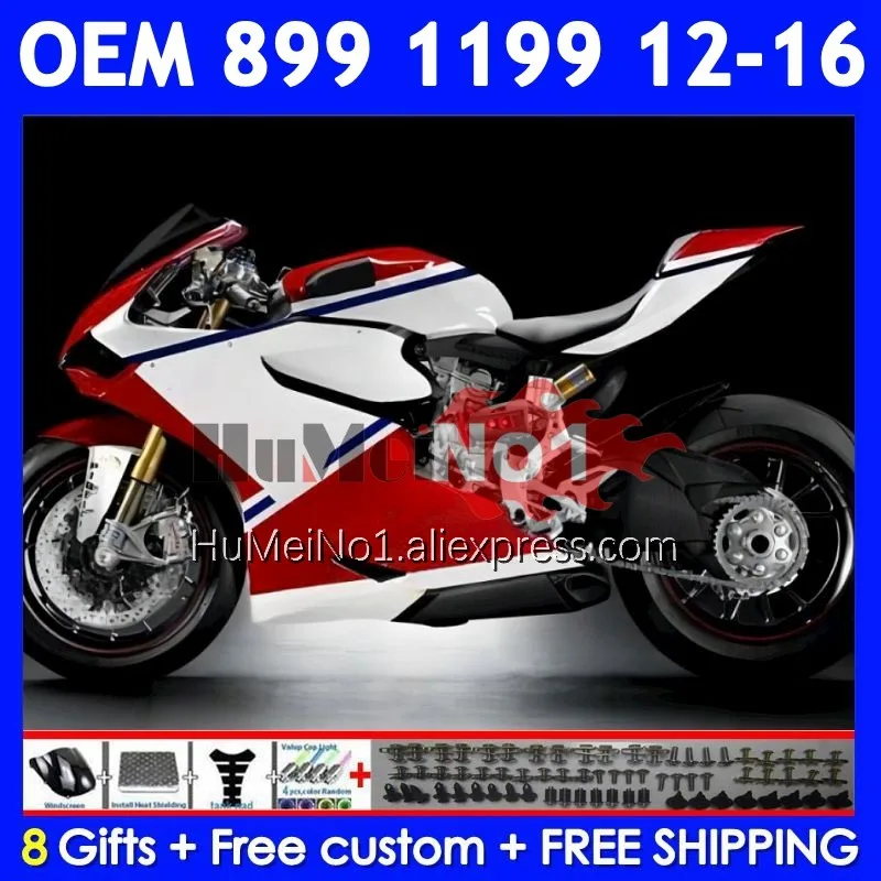 Injection For DUCATI Panigale 899 White red 1199 S 1199R 324No.60 899S 1199S 12 13 14 15 16 2012 2013 2014 2015 2016 Fairing