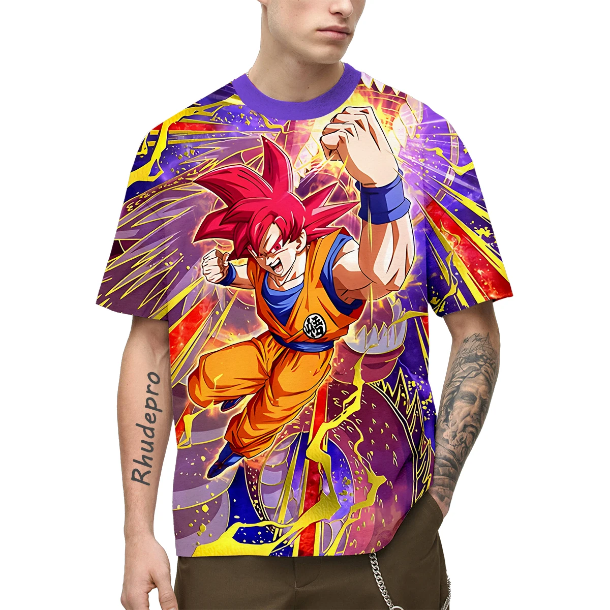 Camiseta de Anime japonés de Dragon Ball Z para hombre y niño, ropa de calle de gran tamaño con estampado 3D de Goku, para verano, 2024