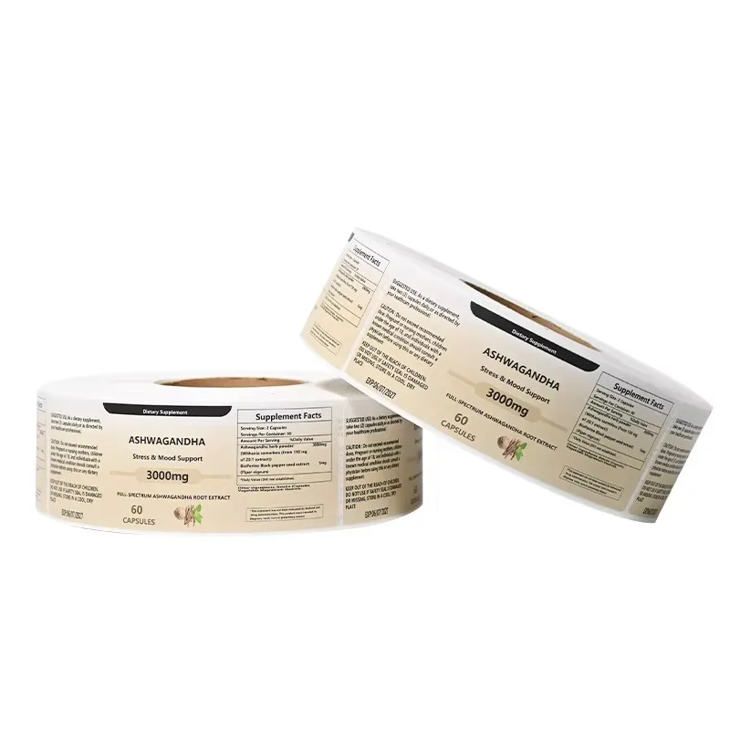 Custom Waterproof Cosmetic Stickers｜Gold Foil Vinyl Label Printing｜Self-Adhesive Skincare Bottle Packaging Labels Roll