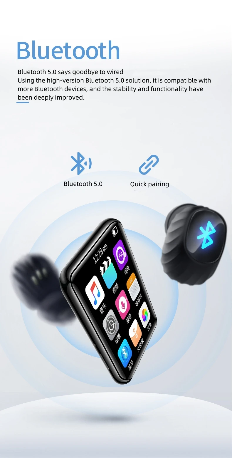 مشغل تشغيل فيديو موسيقى M20 MP4 مقاس 2.4 بوصة شاشة لمس كاملة FLAC APE بدون فقدان بلوتوث 5.0 صور إنذار تسجيل الصوت للكتاب الإلكتروني