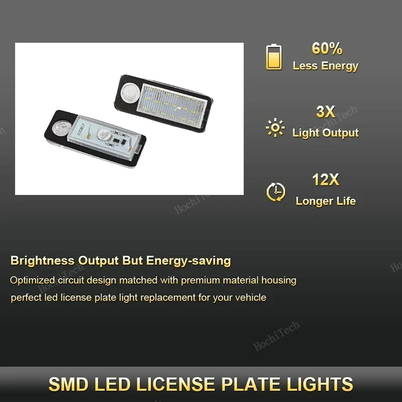 For Audi A6 C5 4B Avant Wagon 1997-2004 RS6 RS6 Plus 2002-2004 12V LED Car License Number Plate Light Lamp No Error