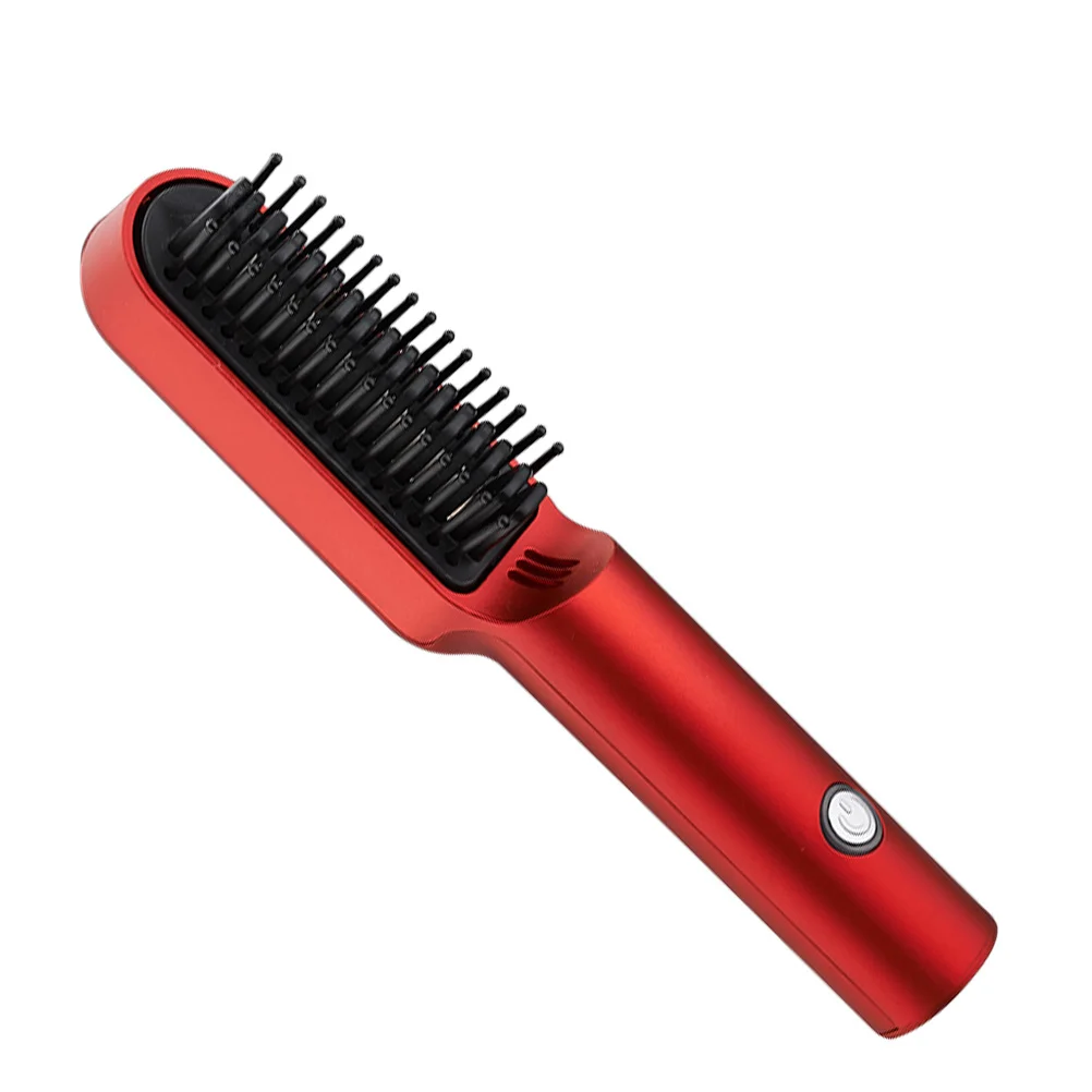 Piastra per capelli senza fili ricaricabile USB pettine portatile da viaggio bigodino per capelli denti arrotondati lisci strumento per lo styling antiscottatura