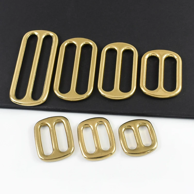 

2/5/10Pcs Meetee 13-50mm Solid Brass Buckle Tri-Glide Buckles Bag Strap Adjustment Clasp Dog Collar Hook DIY Hardware Accessory