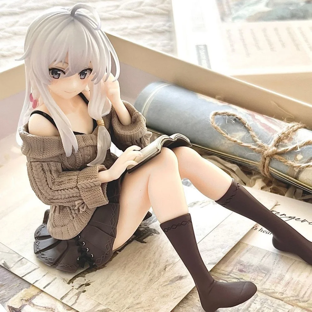 10CM Devil's Journey Sweater Elaine Hand Made Cartoon Anime Beautiful Girl Chassis PVC Collection Desktop Decoration Toy