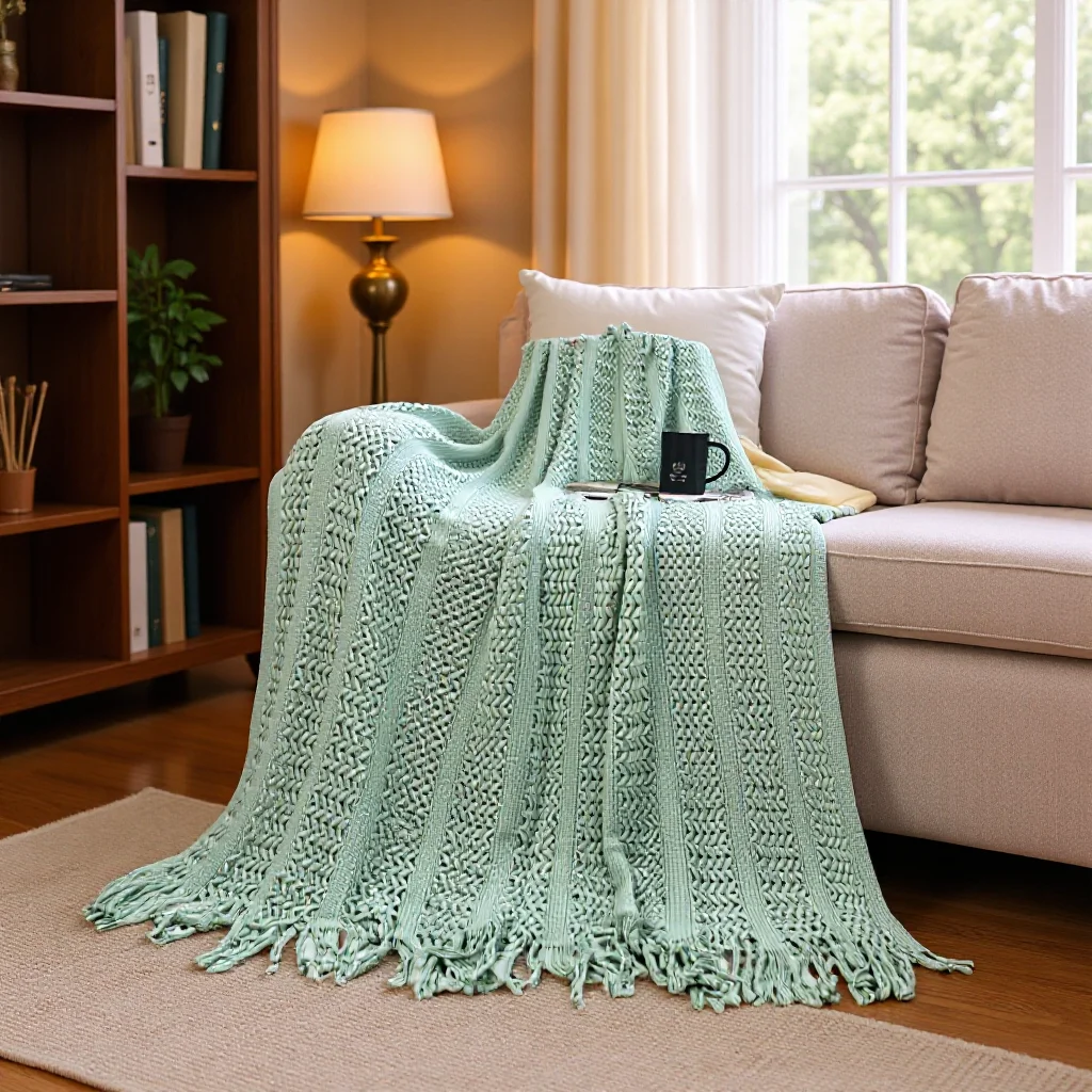 

Luxury European Style Solid Color Blanket Sofa Cover Bed Throw Blanket for Nap Air Conditioning