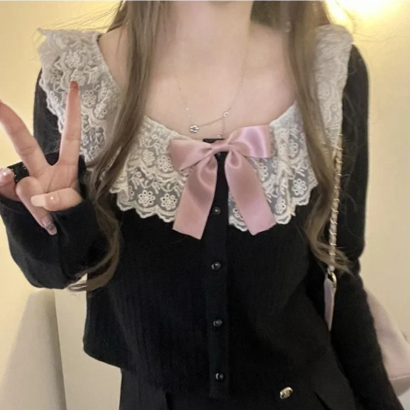 Shirts Women Korean Style Fashion Daily Casual Tender Spring Lace All-match Sweet Temperament Design Basic Student Classic Ins