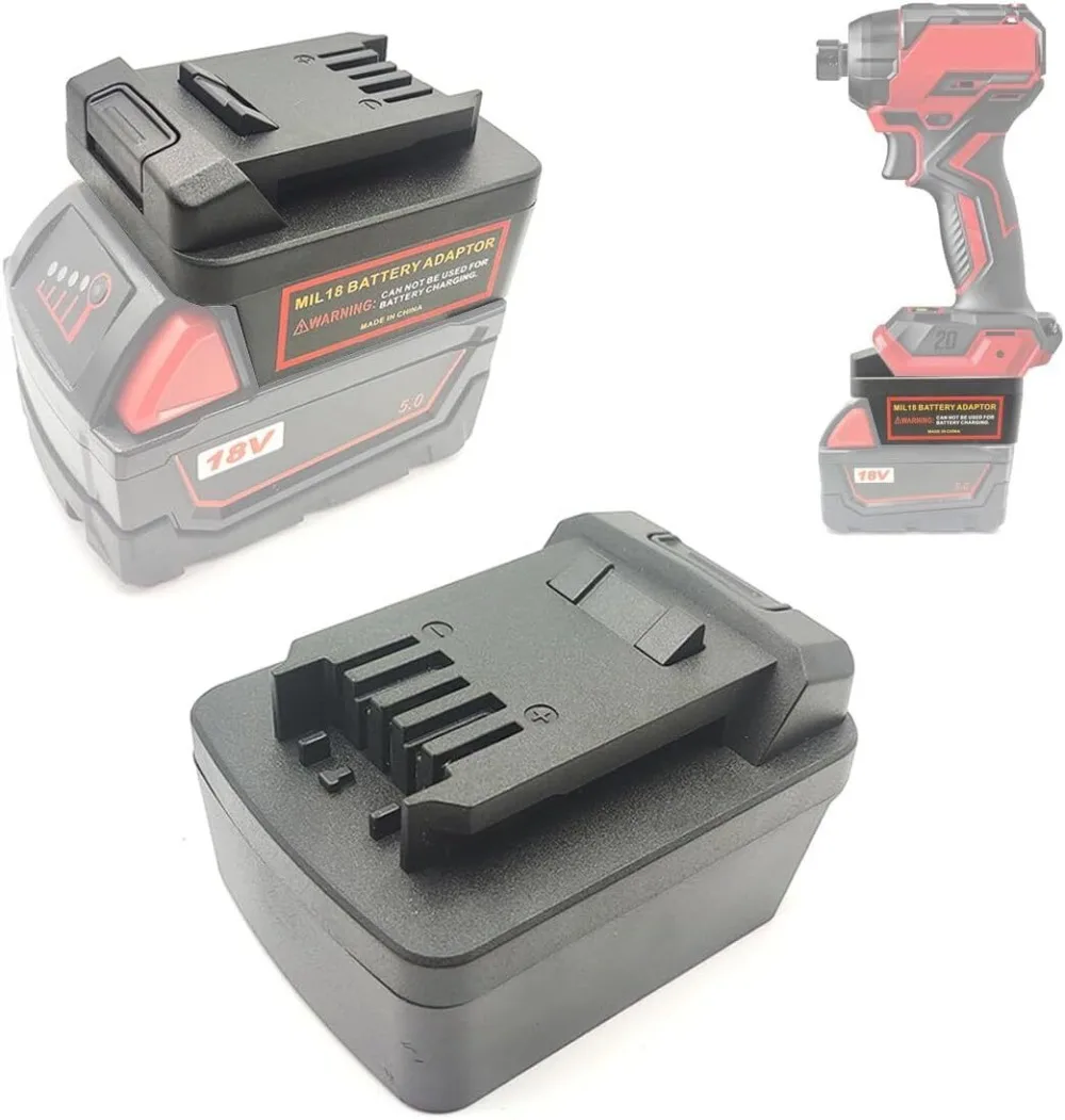 adaptador de bateria para milwaukee 18v conversor de bateria de ion litio para skil 20v ferramentas eletricas broca 01