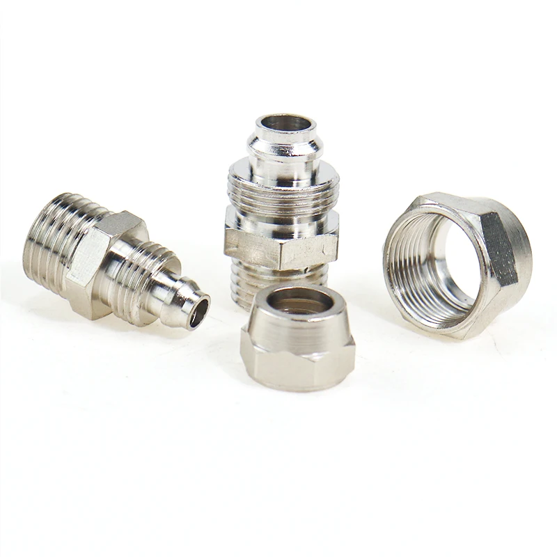 1PCS Nickel plated copper Pneumatic Fittings Air Fitting PC 4-M5 4 6 8 10 12 14 16mm Thread 1/8 3/8 1/2