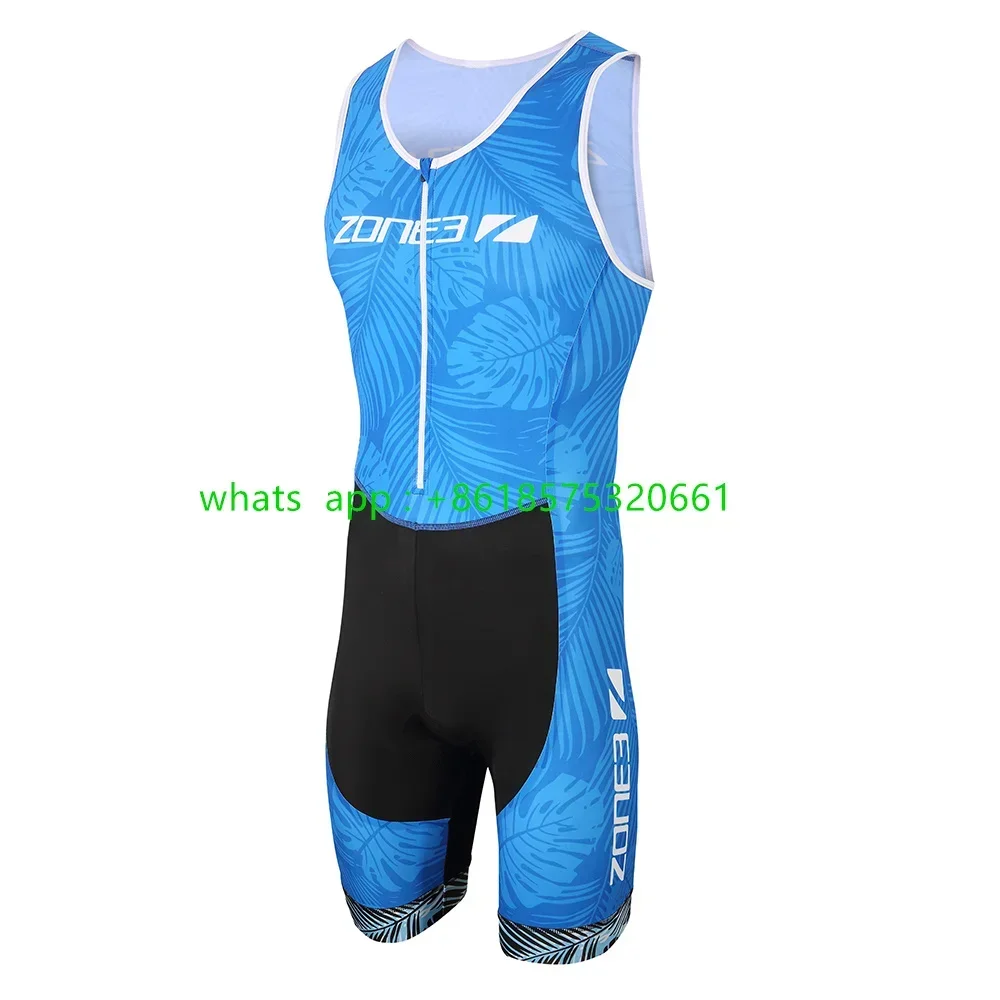 Zone3 Triathlon Clothing Sleeveless Skinsuit Men Cycling Jersey Bicycle Jumpsuit Ciclismo New Speed Swiming Running Tri Suit