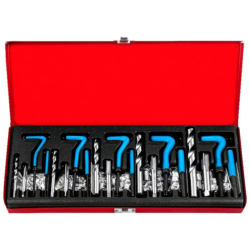 131Pcs Thread Repair Kit M5-M12 w/Storage Case Professional Helicoil Type for Automotive Engine
