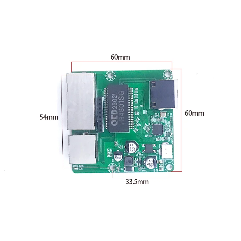 3port 10/100M port dengan 1port 10/100M UPLINK/NVR 6 v-52 V mini switch modul PCBA Motherboard