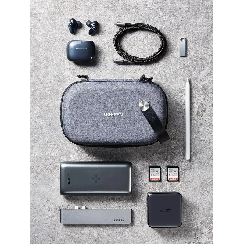 Original UGREEN Travel Accessories Bag Portable Cable Organizer Electronics Hard Case Small Gadget Pouch for Charger Earbuds