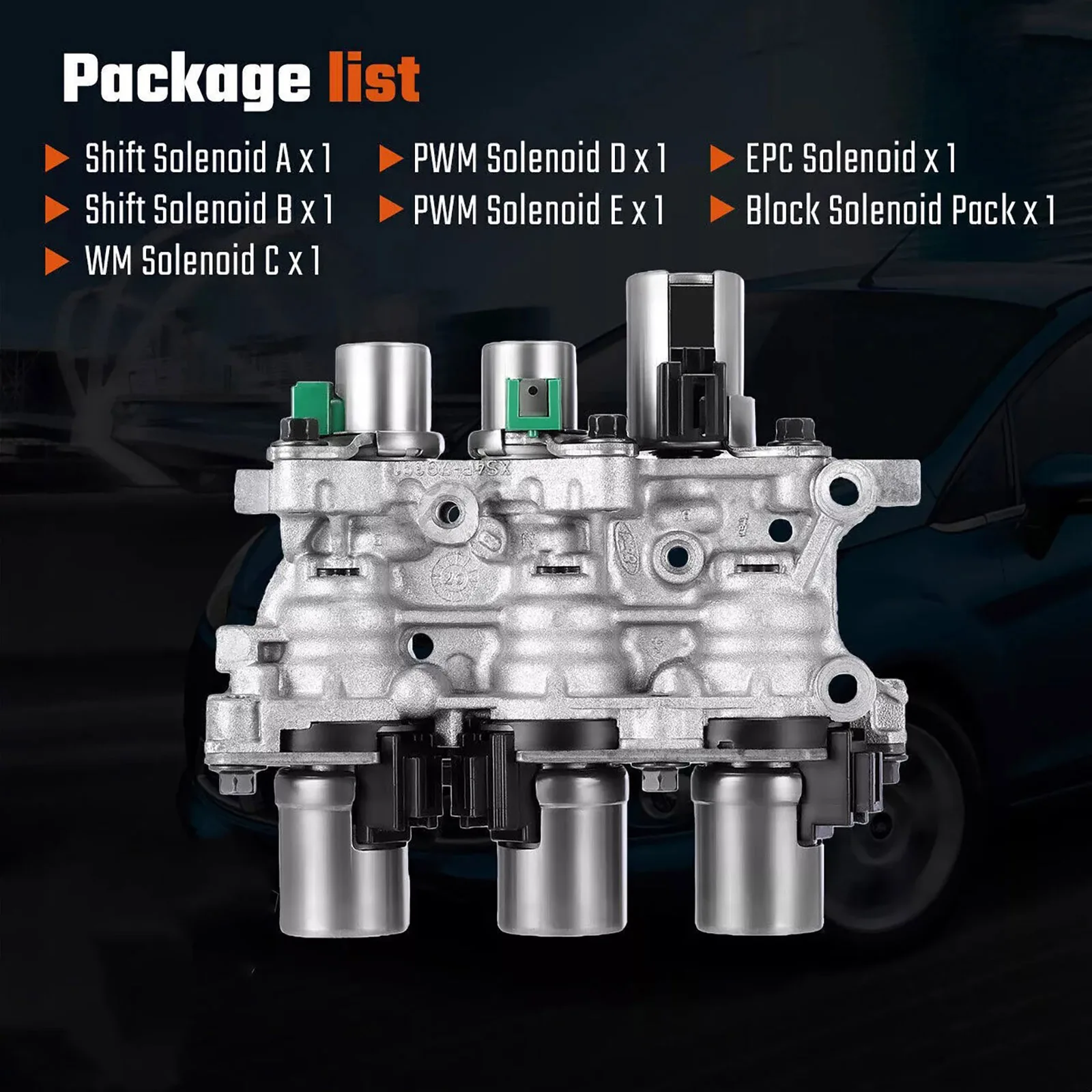 4F27E 6PCS Transmission Solenoid Block Remanufactured for Ford Focus Fiesta All 4F27-E 4 Speed Automatic Models Car Accessories