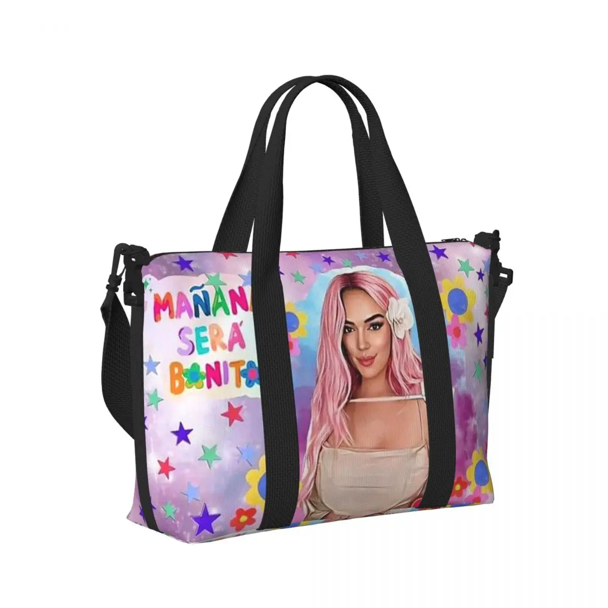 

Manana Sera Bonito Karol G Beach Travel Bag Large Capacity Tote Bags for Gym Sport Women Shopping Duffle Shoulder Bag