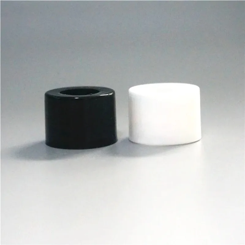 

20-500pcs Black/white Cover Dropper Lid 18/410 Plastic Smooth Surface Circle Essential Oil Bottles Accessory Bottle 5-100ml