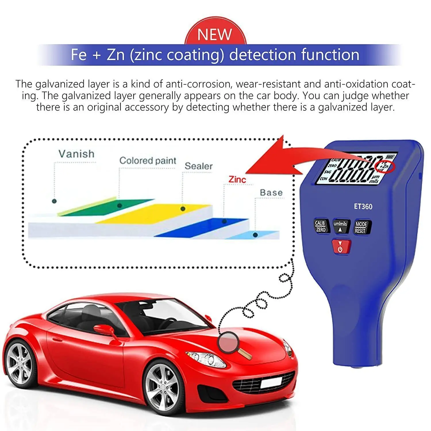 1500 μm automotive paint tester paint layers meter paint meter layer thickness meter