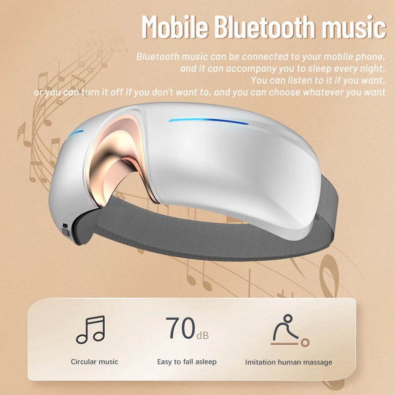 Smart Wireless Bluetooth Music Eye Protector Foldable Eye Protector Air Pressure Vibration Hot Compress Kneading Eye Massager