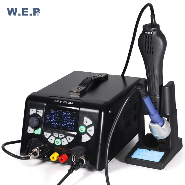WEP 853D 5A II 920W SMD Soldering Station USB DC Power Supply Heat Gun BGA Rework Station Solder Iron