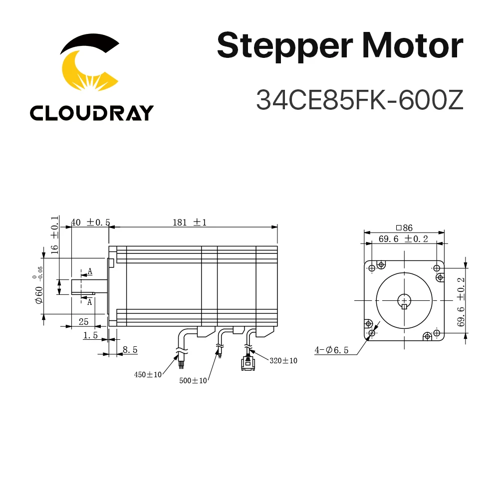 Imagem -04 - Cloudray-nema 34 Kit de Motor Deslizante de Circuito Fechado 8.5n.m Motor Deslizante 6.0a com Freio Driver Fechado Cle34