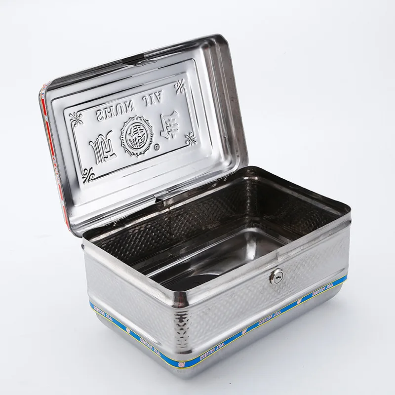 Stainless Steel Motorcycle Tail Box Square Trunk for Scooter Electric Bike Detachable Storage Case Rust Resistant Universal