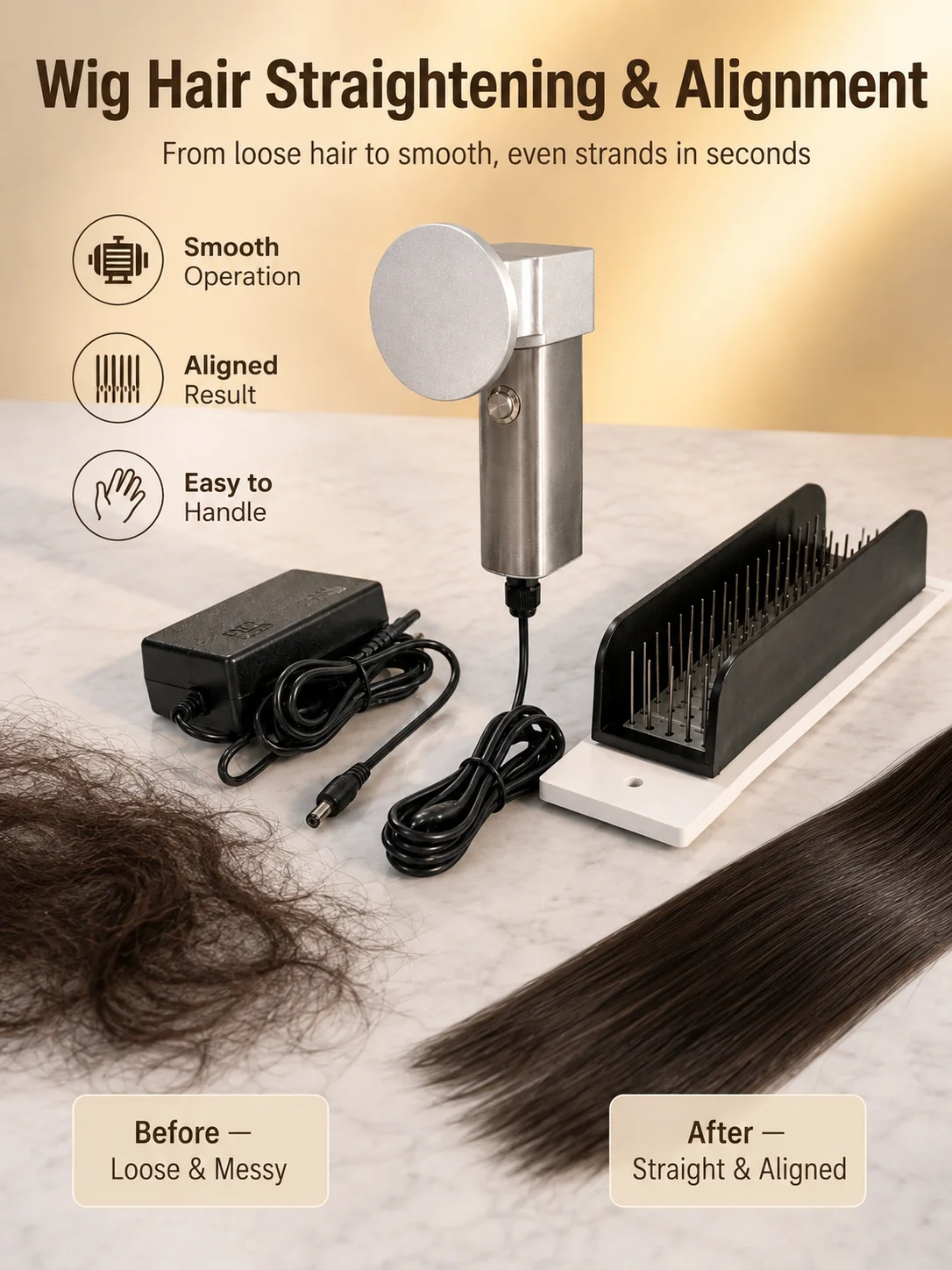 Automatic Hair Flattener Ergonomic Stainless Steel Tool, Perfect For Straightening Natural Hair Bundles In Large Quantities