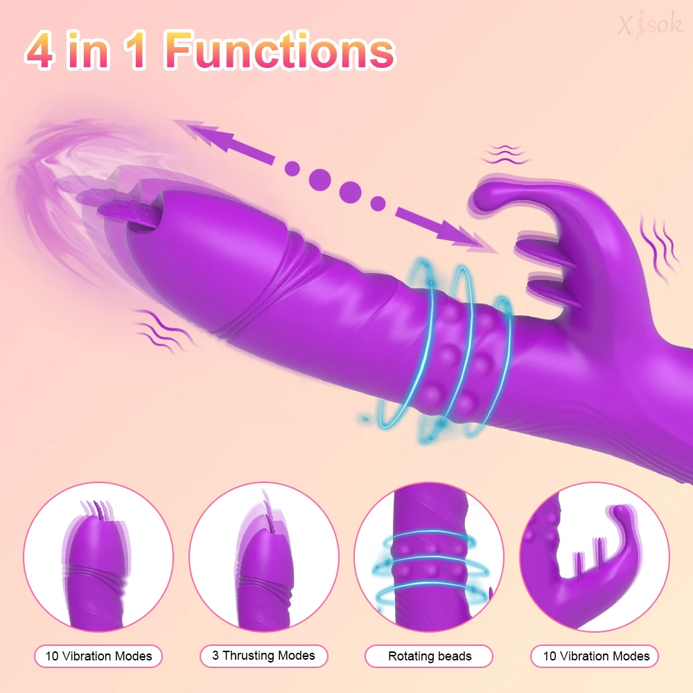 Rabbit Vibrators for Women Clitoris Stimulator Female G Spot Dildo 4 in 1 Nipple Massager Masturbator Sex Toys Adult Couple Good