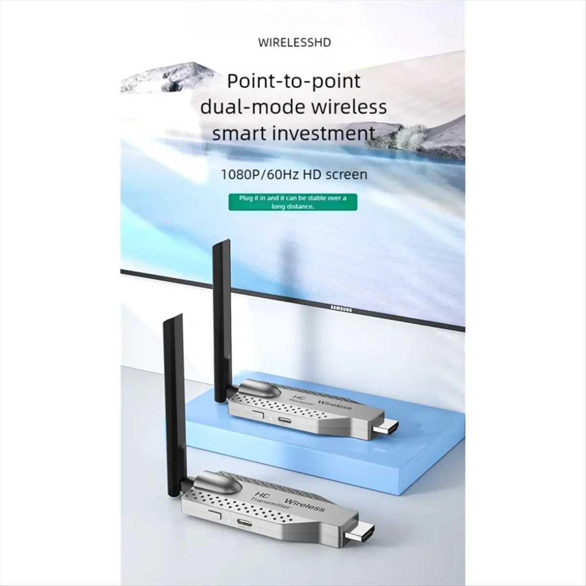 

Беспроводной HDMI-совместимый видеопередатчик-приемник A23G 1080P 50M с функцией удлинителя и адаптера для дисплея