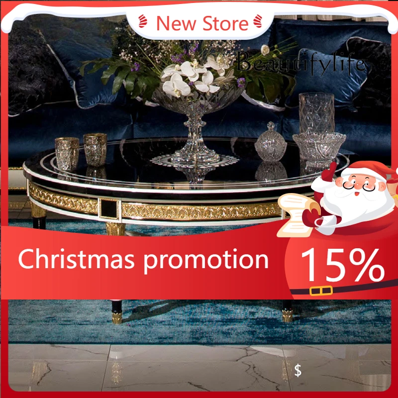 

Европейский элитный журнальный столик из массива дерева, круглый или квадратный, классическая мебель, комбинация с тумбой под телевизор X