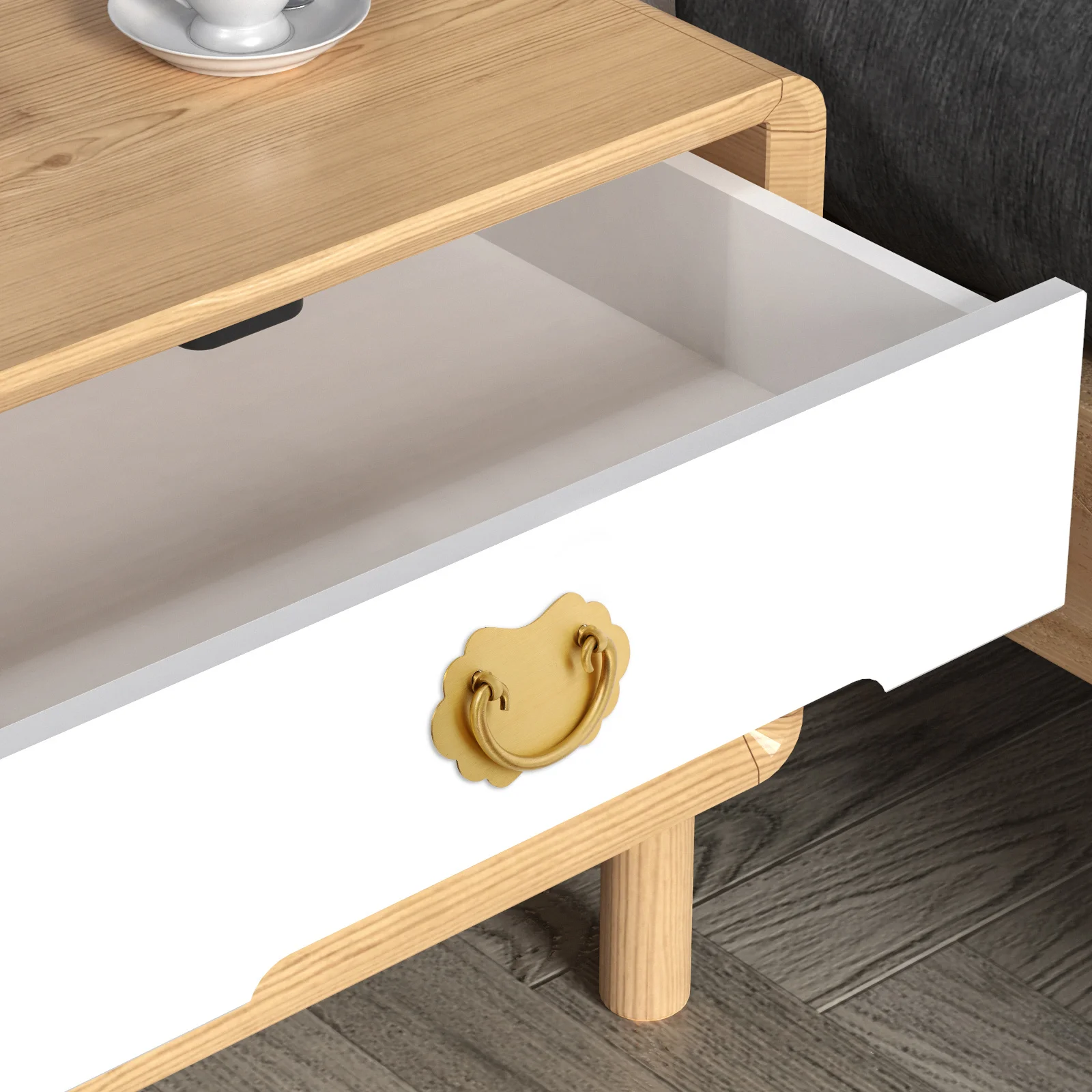 

1pcs Vintage Brass Chinese Style Drawer Pull Handle Ring Design For Furniture Cabinet Bookcase Chest Knobs Hardware