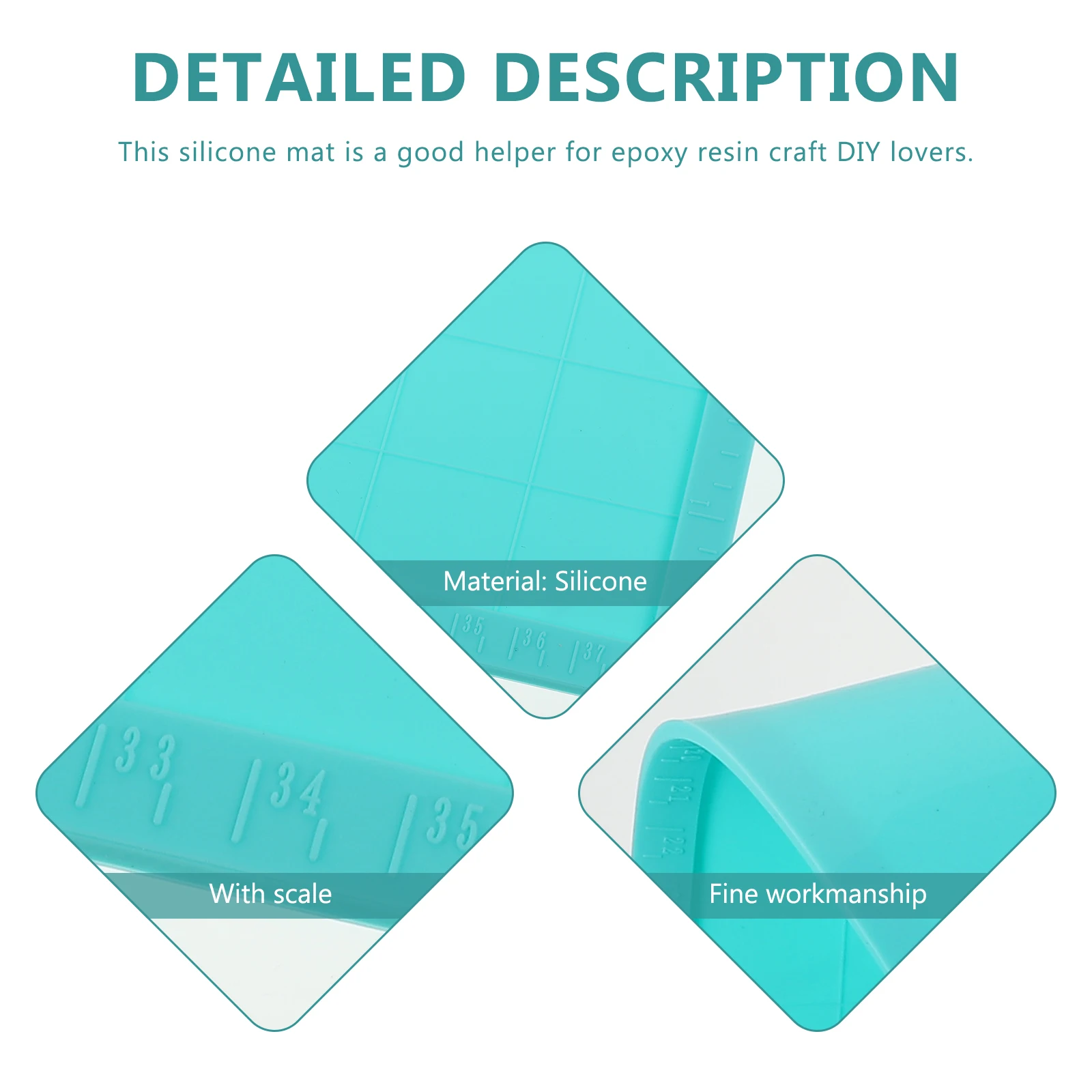 

Silicone Pad DIY Epoxy Tool Resin Craft Mat Heat Insulated Cutting Non Stick Professional Silicone Mat With Scale Personal Use