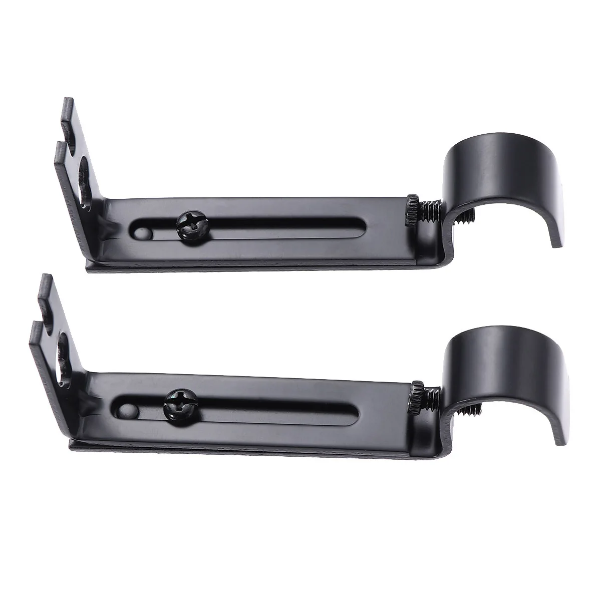 

2 pcs Curtain Rod Brackets Adjustable Iron Holder for 19.05mm Diameter Vintage Style Easy Install Hardware Accessories