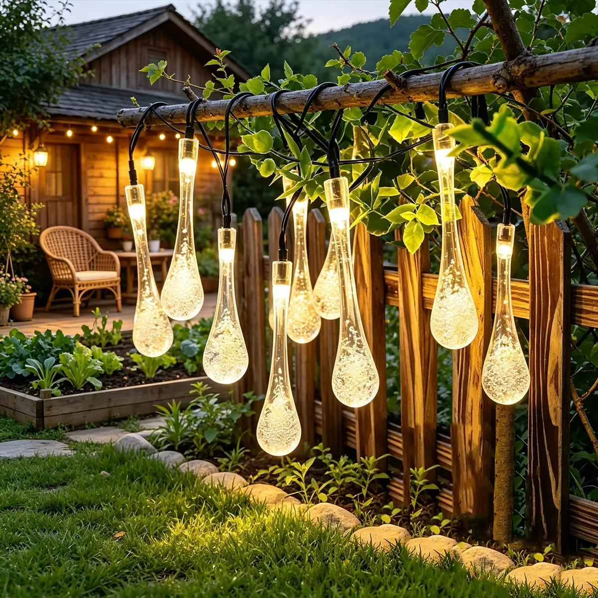 ไฟประดับ LED รูปหยดน้ำ ใช้พลัง - Outdoor Power For Xmas Lights บทวิจารณ์และราคา