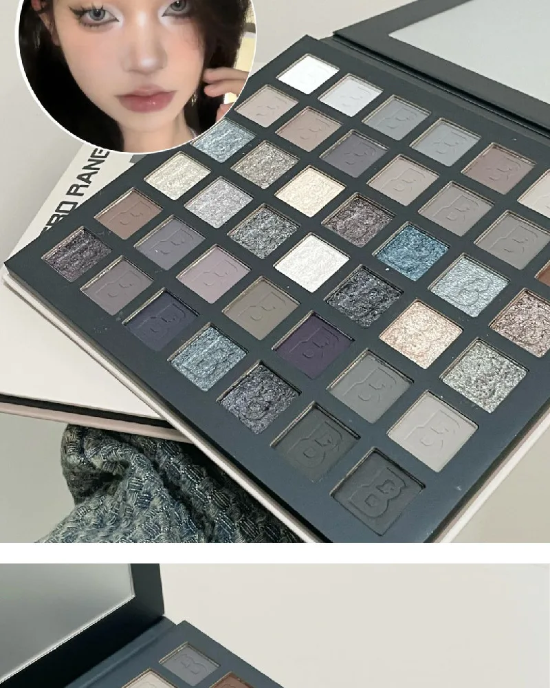 พาเลทอายแชโดว์ 42 สี โทนสโมกกี้ แมท ชิมเมอร์ กลิตเตอร์ ไฮไลท์เตอร์ โทนสีเทาซีเมนต์ ติดทนนาน เม็ดสีแน่น ระดับมืออาชีพ