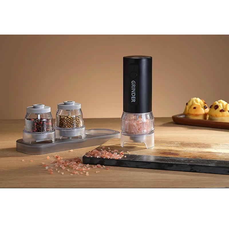 Multifunctional Electric Pepper Grinder Household Seasoning Mill for Sea Salt, Sichuan Peppercorns, and Sesame QuickLock Design