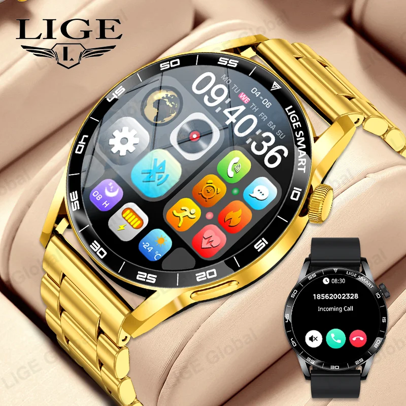 

LIGE New Voice Calling Smart Watch Sport Health Monitoring Men Women Full Touch Screen Bluetooth Smartwatch Gift For Android IOS