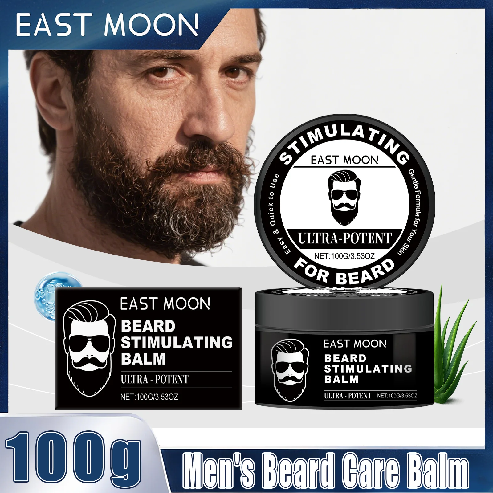 Men's Beard Balm Facial Hair Care Beard Growth Wax Thickening Moisturizing Nourishing Professional Beard Softening Cream