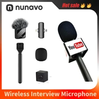 NUNAVO Micrófono inalámbrico para entrevista, micrófono profesional de mano para iPhone, Smartphone, creador de contenido, transmisión, micrófono iOS y Android