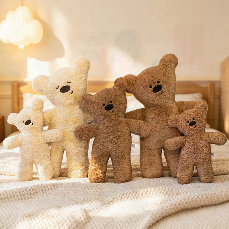 Minimalist Plush Bear Doll Set Simple Teddy Bear Stuffed Toy, Cute Family Figure Plush Pillow Sofa Bed Decor Birthday Gift