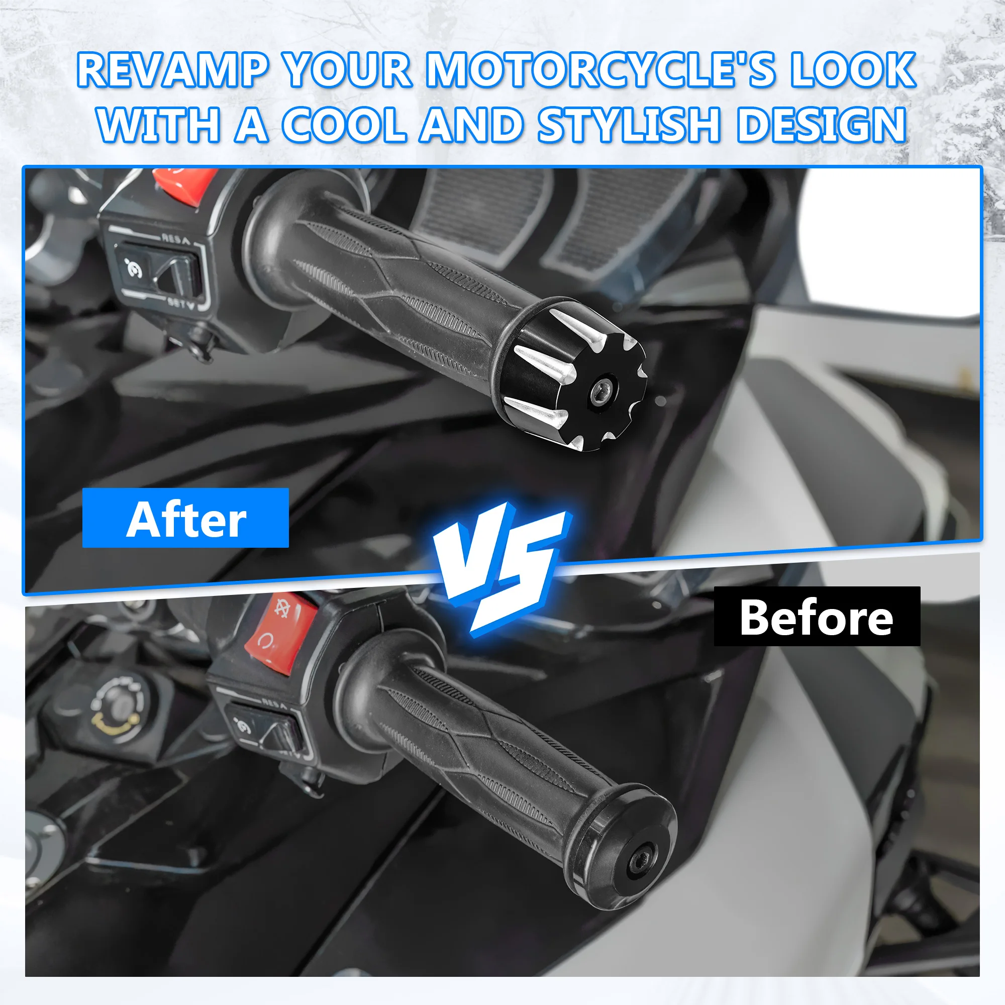 

Stop Handlebar Buzz – CNC Aluminum End Weights for Can-Am Spyder F3/RT/ST (2015-2023) & RT-L (2012-2023), Replaces Plastic Caps