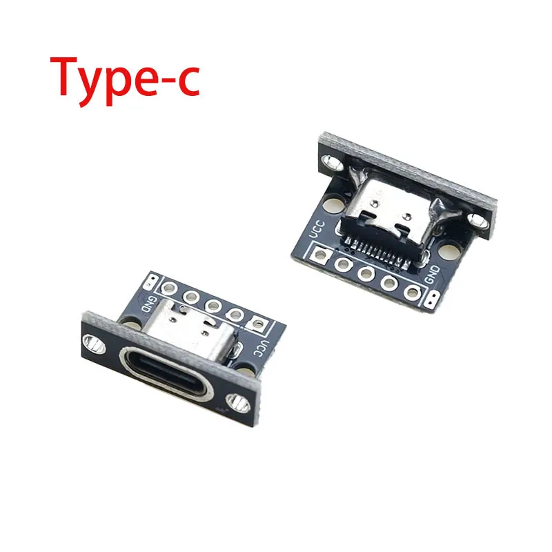 

1PCS Type C With Fixed Board Double-sided Forward And Reverse Insertion USB3.1 Female Test Board PCB Board Female Connector