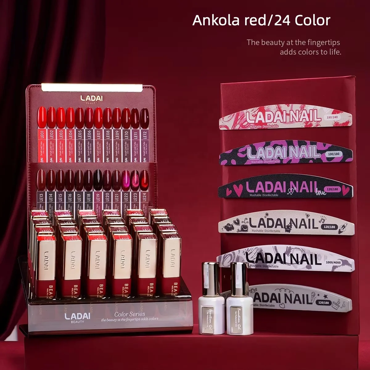 Hot Sale OUBOLI Professional Fashion Nail Art Red Series 24 Colors Nail Gel Set Nail Salon Non-toxic UV Gel