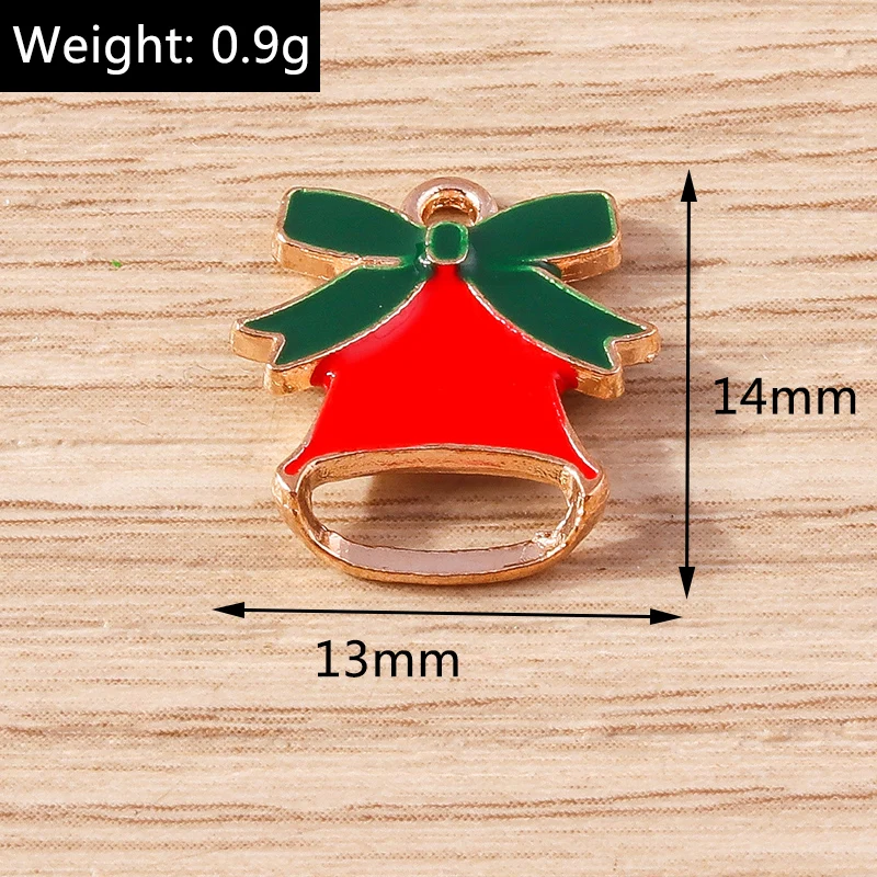 10 teile/los mischen niedlichen Emaille Weihnachts baum Santa Claus Glocken bezaubert Anhänger für Schmuck machen Ohrringe Halsketten DIY Handwerk Geschenk – Detail 22