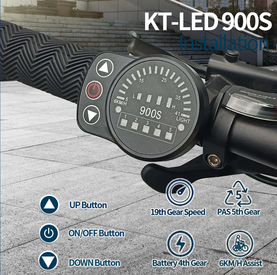 Electric Bicycle Accessory Display Screen KT LED-900S Display Screen 36V/48V Small/Medium Size/Waterproof Connection