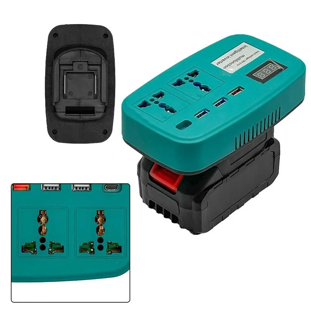 Compact Lithium Battery Inverter with 4 USB Ports DC 21V To 220V Power Converter Transformer Smart High Power Battery Inverter