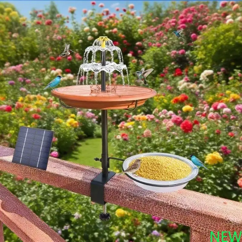 

Solar Power Detachable Bird Baths 160L/h Auto Circulate Wildlife Birds Feeder Fountain Pools for Outdoor Patio Garden Decoration