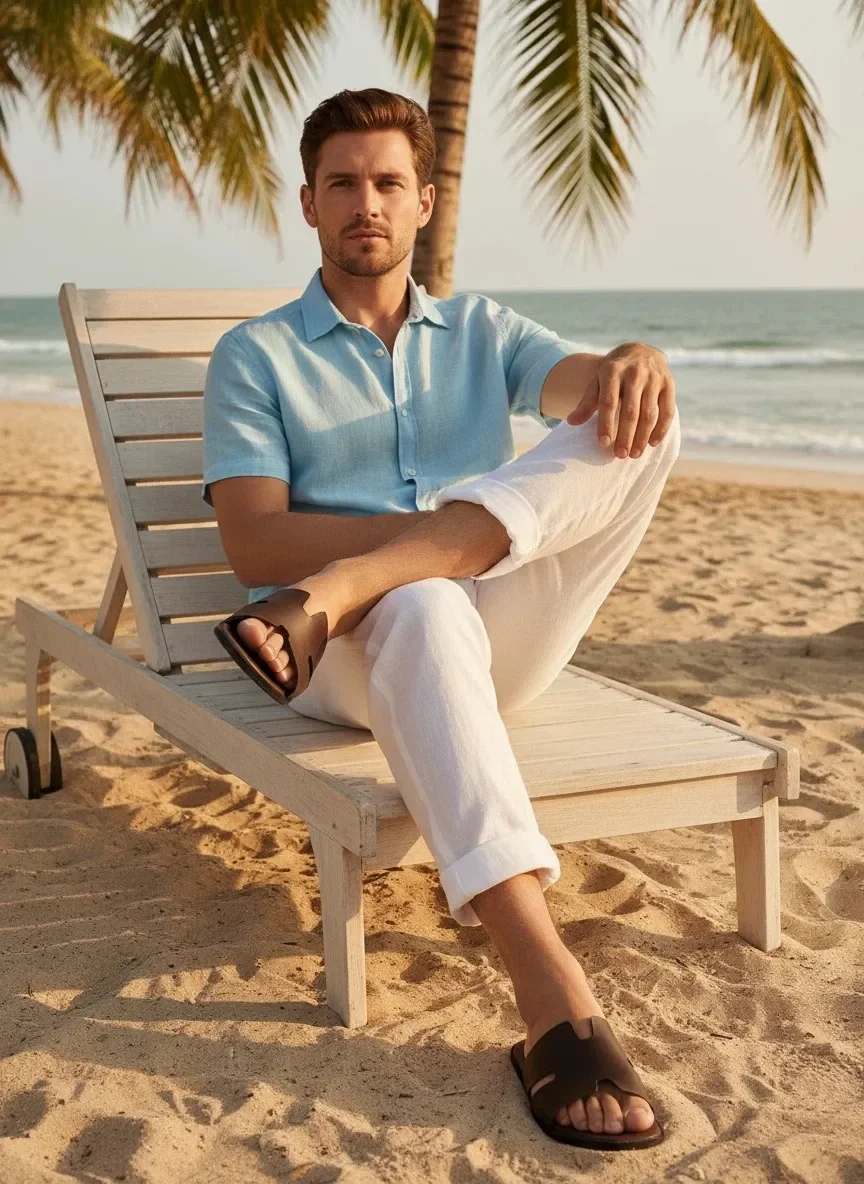 Neue Herren-Alltagsschuhe, Badezimmer- und Outdoor-Freizeitsandalen, rutschfest und verschleißfest, leichte, coole Herren-Slipper. – Detail 34