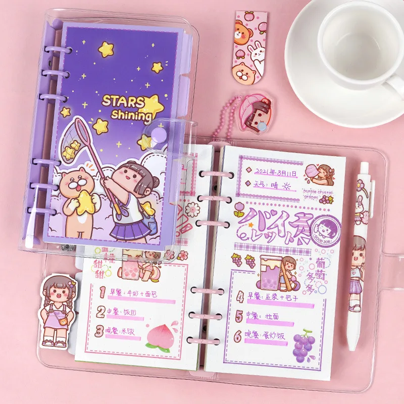 Kawaii Colorful Stickers Hand Ledger Handbook Gift Set Decorative Stationery Scrapbooking DIY Diary Notebook Cute Sticky Label view 4