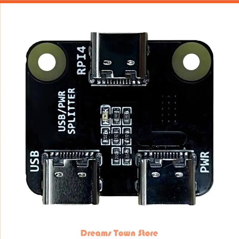 HX6A Conveniente divisor USB 3 puertos Typec Power Distribuidor para RPI BLIKVM y PIKVM