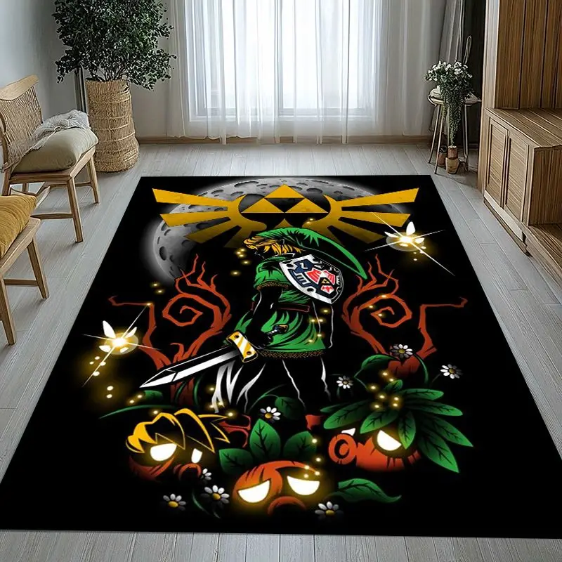 Vintage Game Z-Zelda Hylian Crest Link Area Rug,Non-Slip Carpet Mat for Living Room Bedroom Playroom,Sofa Floor Rug,Home Decor