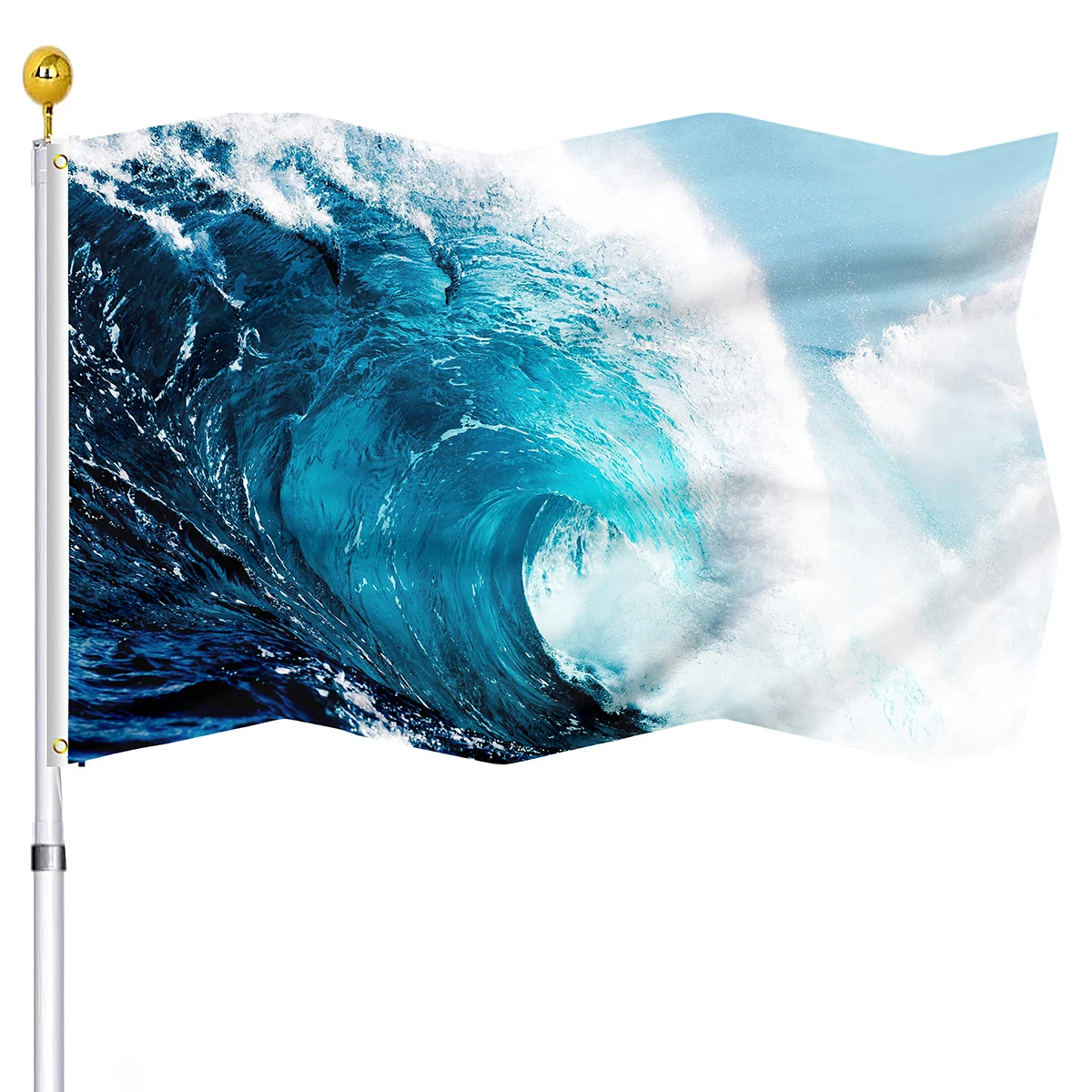 Ocean Wave Flags for Summer Holiday House Indoor Party Outdoor Decor Uv Fade Resistant Polyester Garden Flag for Women Men Gifts